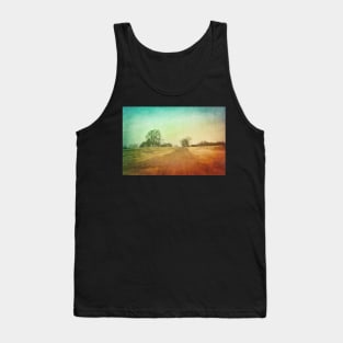 Country Road In Winter Textured Photograph Tank Top